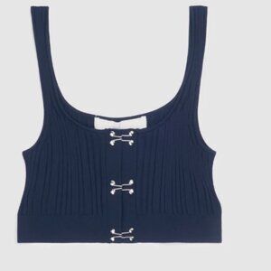 NWOT Dion Lee Hook Crop Top Navy S MSRP $350.00